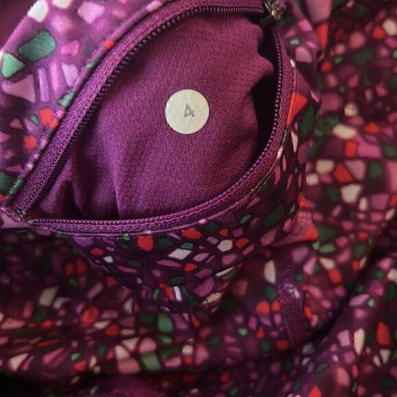 Lululemon Real Quick Crop Leggings Paradise Camo Multi Regal Plum Size 4 - Picture 9 of 10
